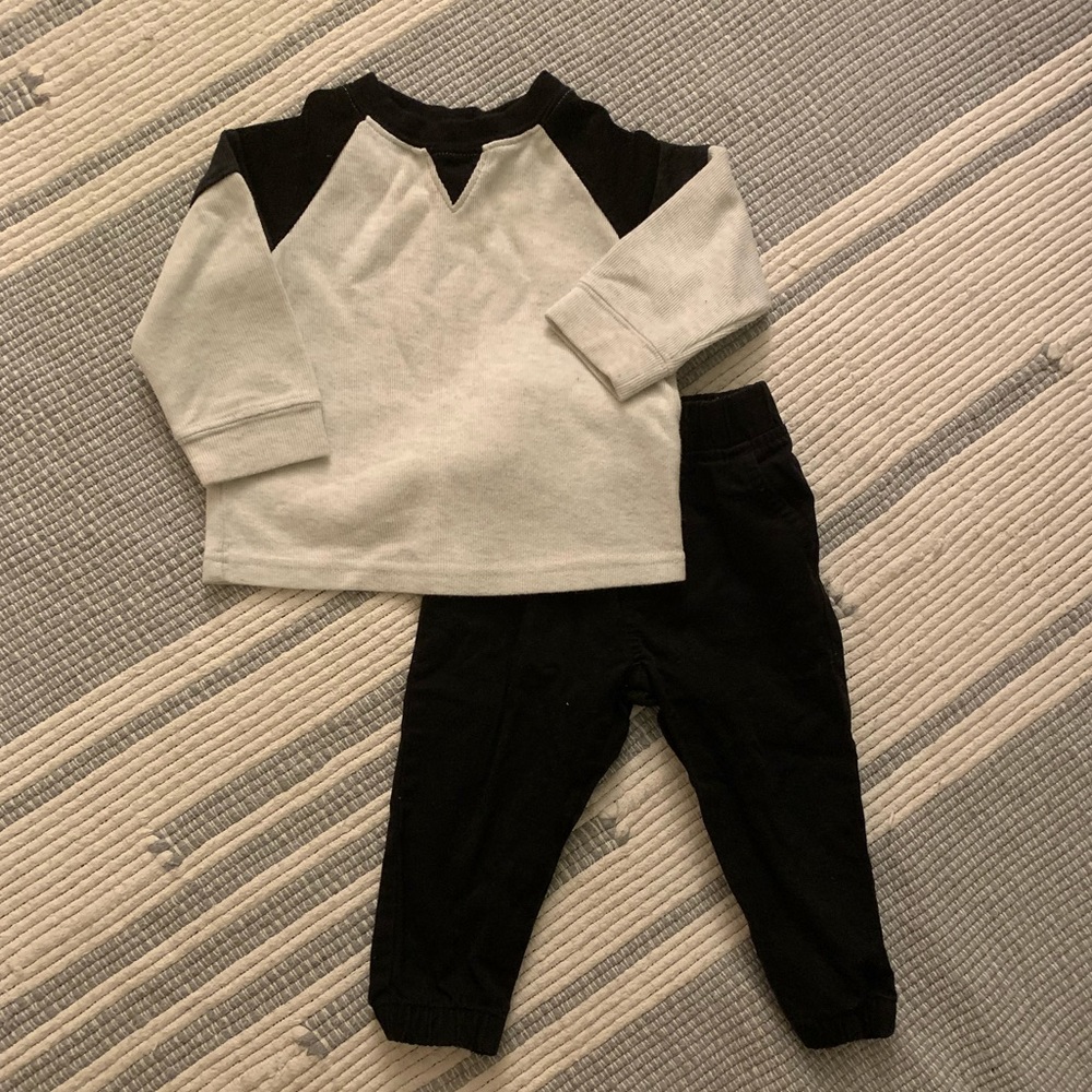 Matching Long-Sleeve Tee and Jogger-style Chinos